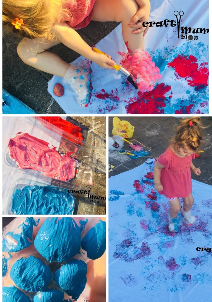 Bubble wrap stomp painting Crafty Mum